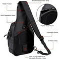 thumbnail image 5 of Sling Bag for Men, Crossbody Bags for Men, Oxford Waterproof Fabric Small Outdoor Chest Pack for Men with Adjustable Shoulder Strap, Black, 10.6 x 8.3 x 6.3In, 5 of 7