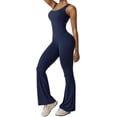 thumbnail image 5 of Monos sin mangas acampanados para mujer, camisetas sin mangas sexis con espalda descubierta, mono ajustado para Yoga, mono sin costuras, 5 of 5