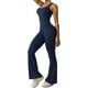 thumbnail image 5 of Monos sin mangas acampanados para mujer, camisetas sin mangas sexis con espalda descubierta, mono ajustado para Yoga, mono sin costuras, 5 of 5