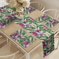 thumbnail image 2 of Ambesonne Flower Table Runner & Placemats, Aquarelle Lily Garden, Placemat 4 pcs + Runner 14"x90", Magenta Hunter Green, 2 of 2