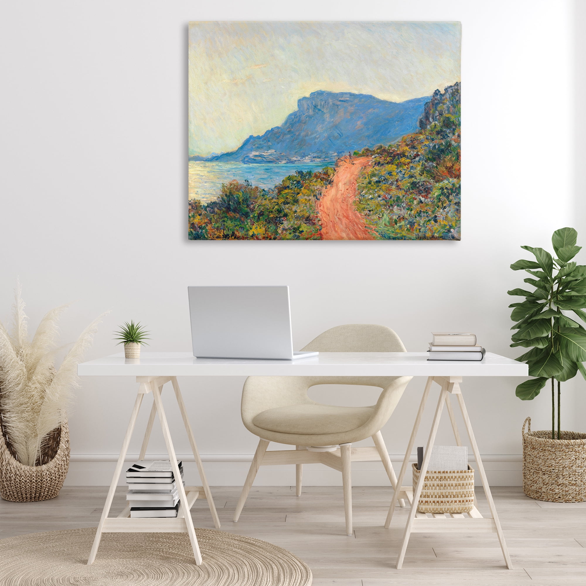 Stupell Industries Classic Monet Mountain Landscape Landscape & Nature Painting Wrapped Canvas Art Print Wall Art, 48 x 36