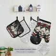 thumbnail image 5 of Ryvnso Gnomes Rose Flower Kitchen Apron Oven Mitts Set Pot Holders, 5 of 6