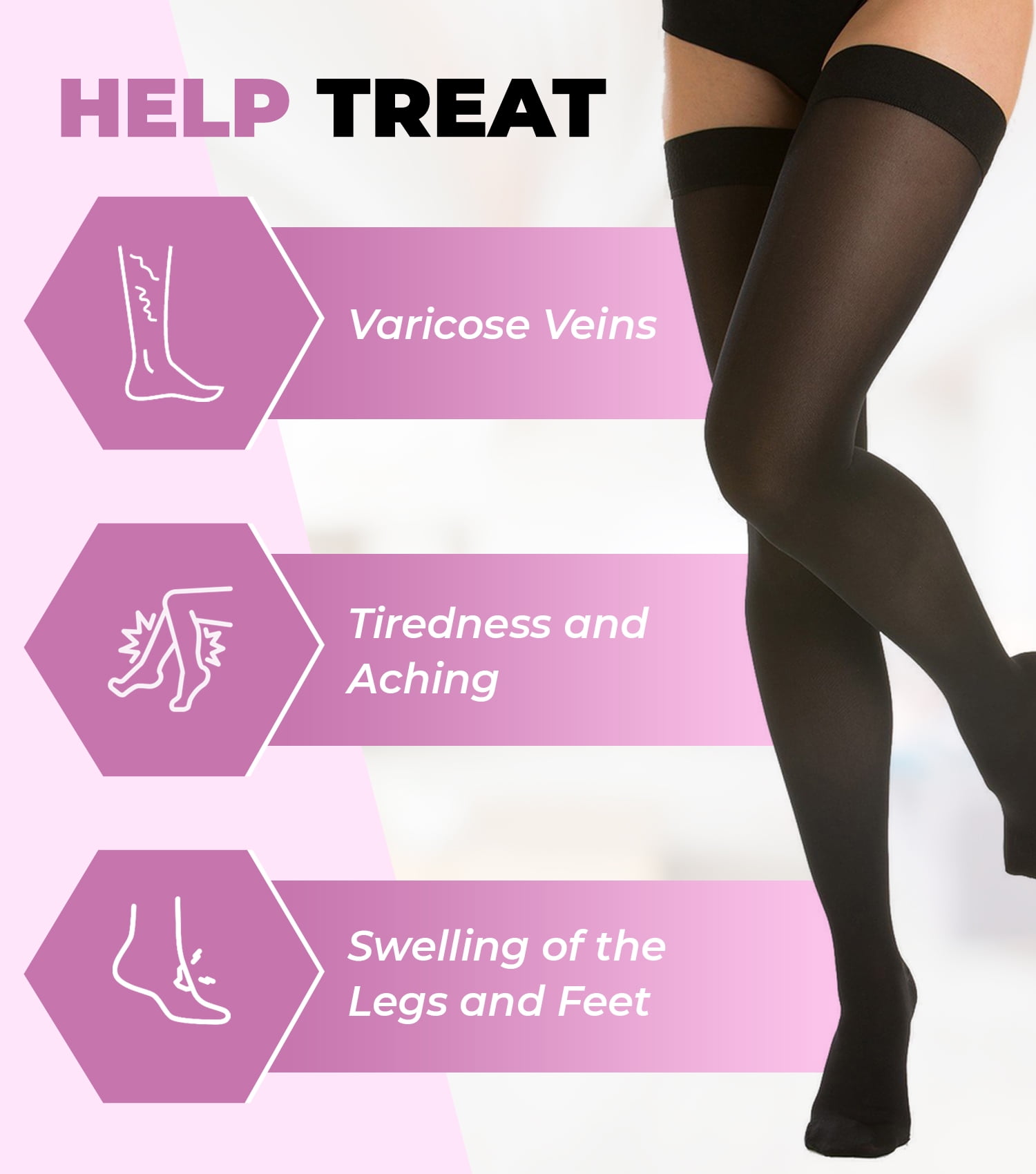 beister Full Leg Sleeve, Thigh High 20-30mmHg Graduated Compression  Stockings - Helia Beer Co