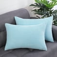 thumbnail image 3 of Unique Bargains 2-pcs Corduroy Decorative Throw Pillow Covers Light Blue 12"x18", 3 of 8