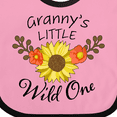 thumbnail image 4 of Inktastic Granny's Little Wild 1 with Beautiful Sunflower Boys or Girls Baby Bib, 4 of 4