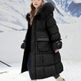 thumbnail image 2 of BFHHYA Girls Winter Long Puffer Coat Zip-Up Furry Hooded Jacket Thickened Warm Outerwear with Pockets, for Winter Holidays & Family Trips (5-16Y), 2 of 4