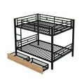 thumbnail image 4 of Euroco Metal Full over Full Bunk Bed with 2 Drawers, Convertible 2 Beds in One, Black, 4 of 21
