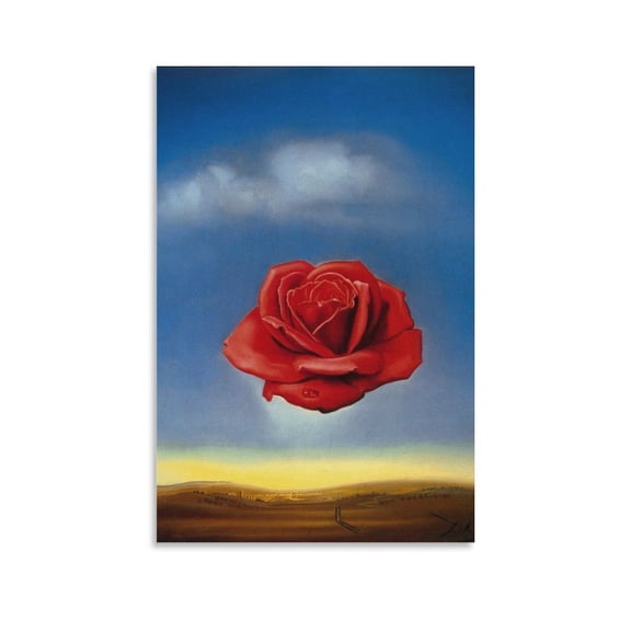 Salvador Dalà Surrealism Painting Poster Meditative Rose Artworks Canvas Poster Room Aesthetic Wall Art Prints Home Modern Decor Gifts 12x18inch(30x45cm)
