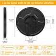 thumbnail image 4 of Lámparas para Recámara 40cm 36W 3000K/4000K/6500K Lámpara de Techo LED para Baño, Cuadrada Plafon Modernas para Cocina/Pasillo/Baño/Sala Temperatura de Color Brillo Ajustable (Negro, Redondo), 4 of 8