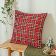 thumbnail image 2 of Lapalife 2 Pack Christmas Plaid Pillow Cover, Snowflake Scottish Tartan Checks Cushion Cover Decorative Throw Pillow Case, 18''x 18'', 2 of 5