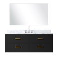 thumbnail image 2 of 48" W Black Bath Vanity With Marble, Faucet And 43" Mirror, Assembled Marble Counter, Mirror Included, 2 of 6