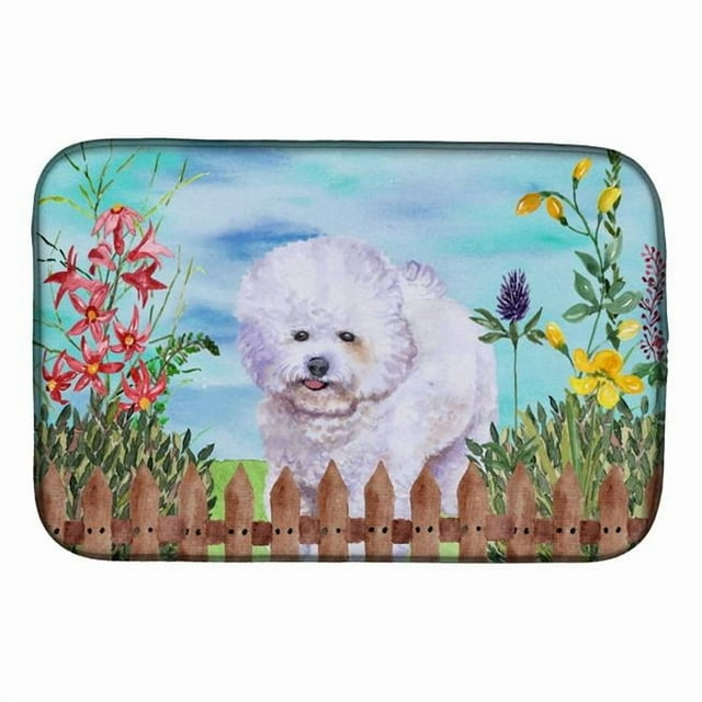 Carolines Treasures CK1210DDM Tapis de Séchage de Plat de Printemps Bichon