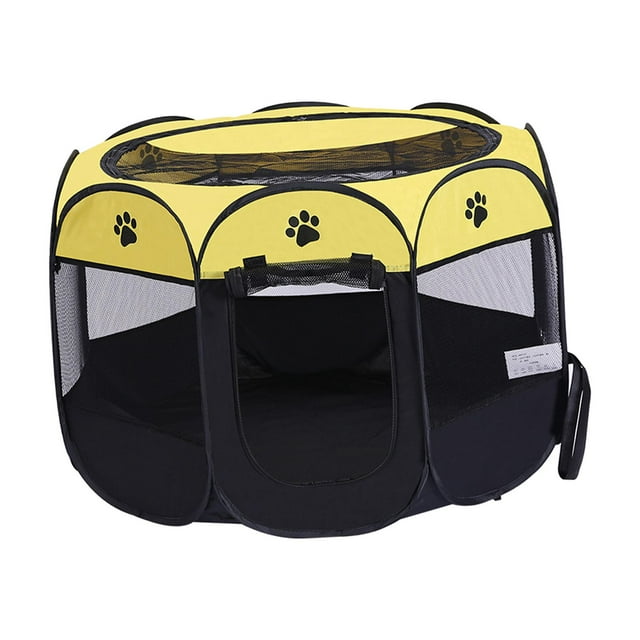 Pliable pour Petits Animaux Utilisation Intérieure Extérieure Voyage Camping Chat Jaune Noir