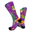 thumbnail image 5 of Women‘s Carnival Print Socks, Breathable Crew Socks with Colorful Festival Patterns, for Mardi Gras, Parties, Cosplay & Fun Outfits J 1pcs, 5 of 6