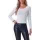 thumbnail image 1 of INSPIRE CHIC Women's Off Shoulder Top Long Sleeve Pullover Casual Shirt Blouse Tops Plata XS, 1 of 1