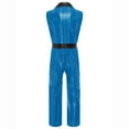 thumbnail image 3 of Aislor Men Retro 70's 80s Disco Costume Shiny Metallic Plaid Print Jumpsuits Sleeveless Bodysuit Blue XL, 3 of 6
