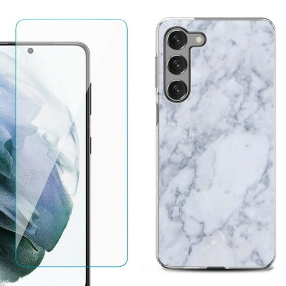 Shockproof Fashion Phone Case for Samsung Galaxy S23 5G, by OneToughShield ® - Marble / Clouds