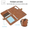 thumbnail image 4 of Allytech Galaxy S24 Ultra Wallet Case, 2 in 1 Detachable Back Cover Magnetic Case Premium PU Leather Cards Slots RFID Blocking Shockproof Wallet Phone Case Cover for Samsung Galaxy S24 Ultra - Brown, 4 of 8
