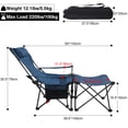 thumbnail image 4 of Lineslife 2 in 1 Folding Camping Chair with Removable Footrest, Portable Reclining Camp Lawn Chairs with Detachable Table for Adults, Blue, 4 of 8