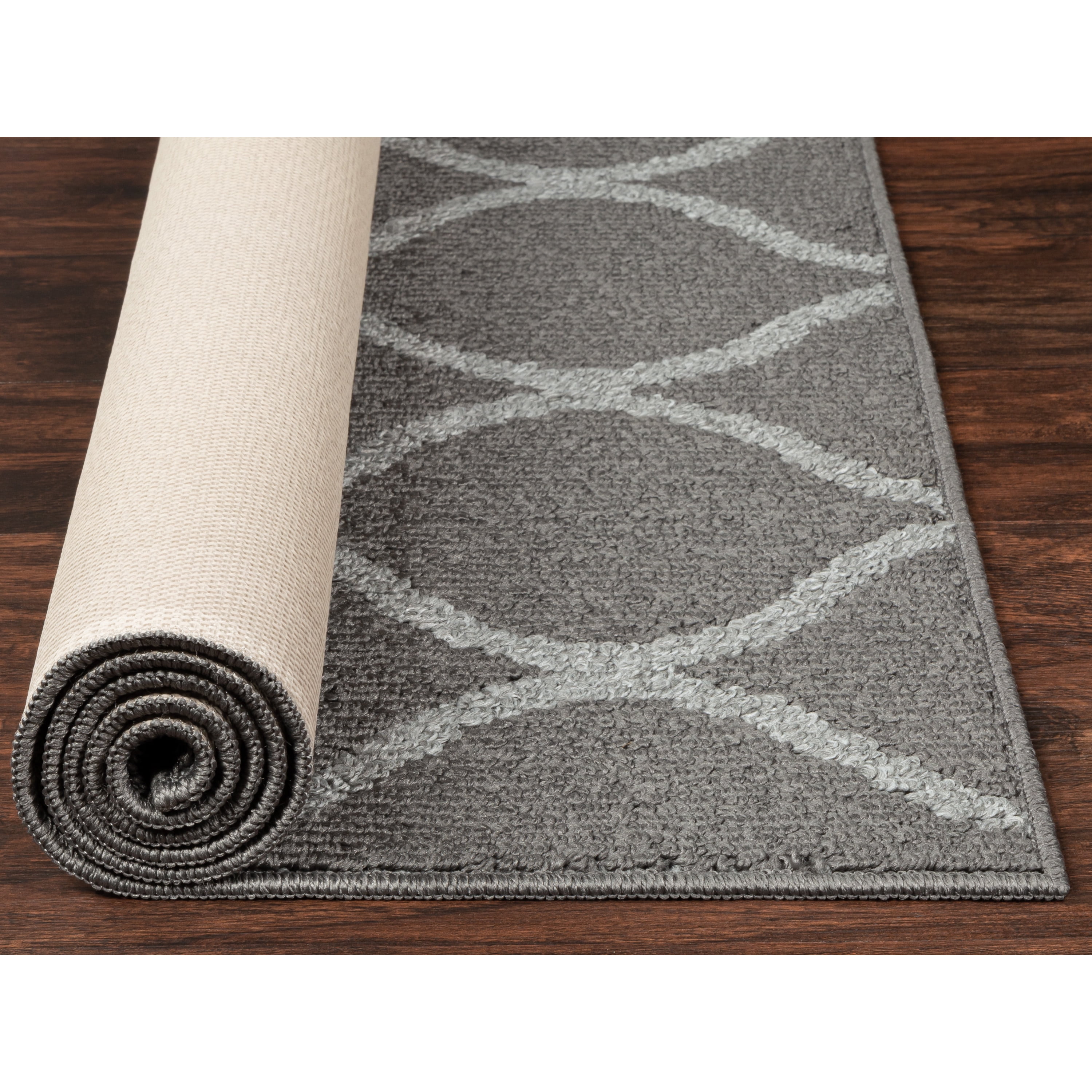 Maples Rugs - Rebecca Modern Geometric Washable Indoor Area Rugs, 1'8 x 2'10, Gray