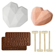 Chocolate Molds, Silicone Diamond Heart Shape Chocolate Mold