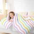 thumbnail image 3 of Feelyou Glitter Letter G Full Size Comforter Sets for Girls Kids, Rainbow Initial Bedding Sets, Pastel, Pink Reversible, 3pcs, 3 of 6