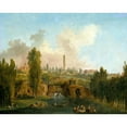 thumbnail image 2 of Hubert Robert 18x15 Black Ornate Wood Framed Double Matted Museum Art Print Titled - View of the Park of Mereville, 2 of 5