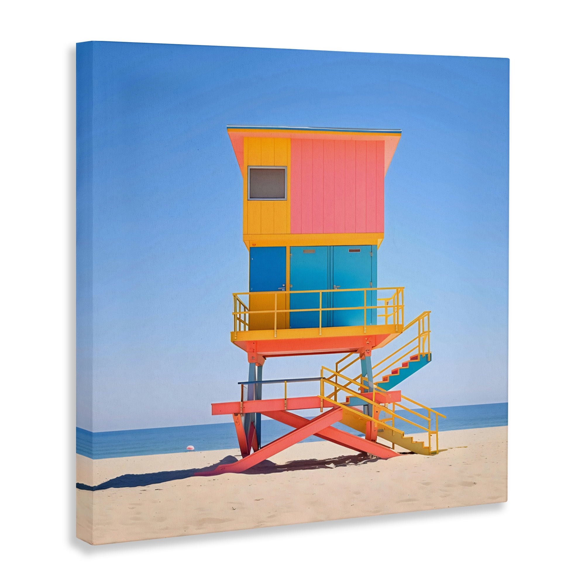Stupell Industries Deco Lifeguard Tower on Beach Canvas Wall Art, design by Creative Studio