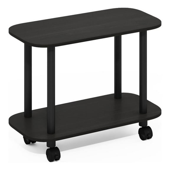 Pemberly Row Turn-N-Tube Oval End Table with Casters in Espresso