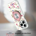thumbnail image 3 of XPM for Apple iPhone 12 /12 Pro Phone Case, Pattern Design Hybrid with Invisible Ring Stand & Magnetic Back, Shockproof Protective Grip Cover for iPhone 12 / iPhone 12 Pro (Mini Spring Flowers), 3 of 8