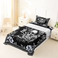 thumbnail image 5 of Homewish Sugar Skull Alphabet D Twin Sheets,Halloween Romantic Flower Bedding,3 Pieces,1 Fitted Sheet and 1 Pillowcase, 5 of 6