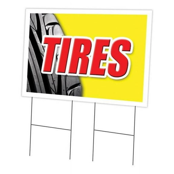 24 x 36 in. Tires Yard Sign & Stake