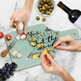 thumbnail image 4 of Fitness Cutting Board, Body Achieves What Mind Believes Calligraphy Inspiration, Decorative Tempered Glass Cutting and Serving Board, Wine Bottle Shape, Multicolor, by Ambesonne, 4 of 5