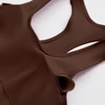 thumbnail image 5 of Backless Jumpsuit Tennis Dress with Pockets and for Yoga Gym Fitness Workout Short Skirt,Brown,L, 5 of 6