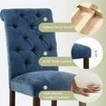 thumbnail image 3 of Upholstered Parsons Dining Chairs Set of 2, Button Tufted High Back,Blue, 3 of 6
