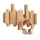 thumbnail image 1 of Estante de abrigo montado en la pared de madera natural con gancho, ganchos de arte de la pared de entrada, estante de abrigo de la clave del piano, 1 of 7
