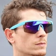thumbnail image 4 of Oversized Semi Rimless Neon Rainbow Mirrored Shield Flat Top Sunglasses, 4 of 16