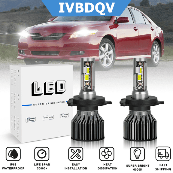 For Toyota Camry 1997-1999 LED Headlights H4/9003 High Low Beam Conversion Kit Bright White Bulb 2Pcs