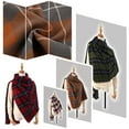 thumbnail image 4 of 2PCS Women Fall Winter Scarf Classic Tassel Plaid Warm Soft Chunky Large Blanket Wrap Shawl Scarves 1 Pack Christmas Present, 4 of 4
