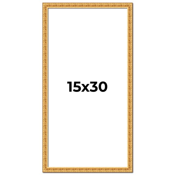 15x30 Frame Gold Real Wood Picture Frame Width 1 inches | Interior Frame Depth 0.5 inches | Edwina