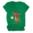 thumbnail image 6 of UngA Christmas Tshirts Women Casual Short Sleeve Merry Letter Graphic Blouse Tops Christmas Shirts Women (Green,L), 6 of 6