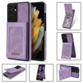 thumbnail image 1 of Phone Case for Samsung Galaxy S21 Ultra, PU Leather Wallet Case with Card Pockets RFID Blocking Kickstand Anti-falling Magnetic Closure Back Flip Cover for Samsung Galaxy S21 Ultra,Purple, 1 of 13