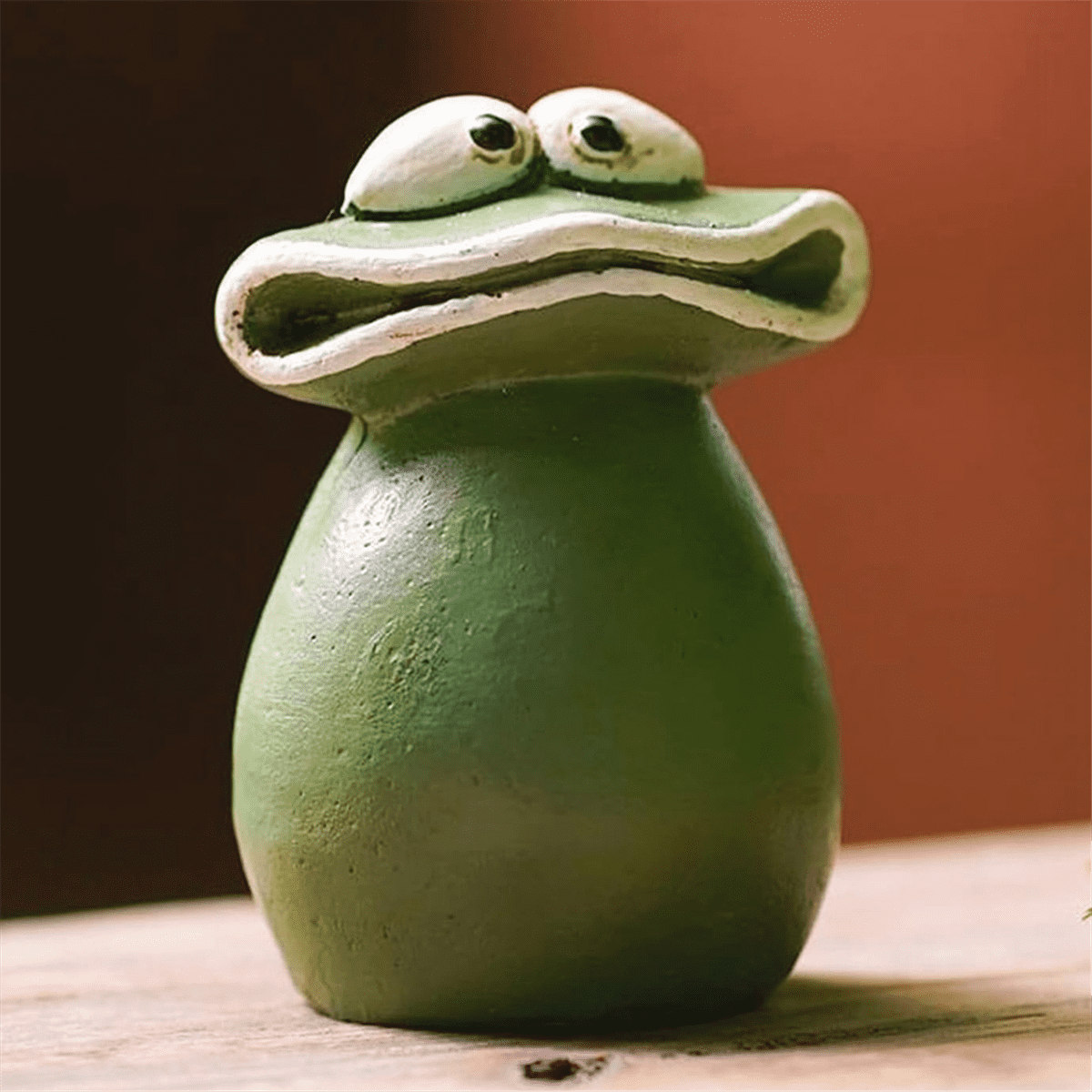 Growment Waterproof Resin Big Mouth Frog Family Garden Statue, Outdoor Decoration