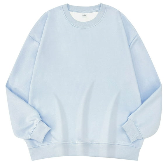 lmcalzta Crewneck Sweatshirts For Men Long Sleeve Hooded Pullovers Fall Winter Casual Loose Fashion Solid Color Hoodie