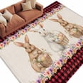 thumbnail image 2 of Easter Bunny Eggs 5'x8' Area Rug for Living Room, Spring Flowers Rabbits Retro Red Black Plaid Washable Non-Slip Rugs for Bedroom Nursery Dining Room, Low-Pile Kitchen Carpet Large Entryway Rugs, 2 of 9