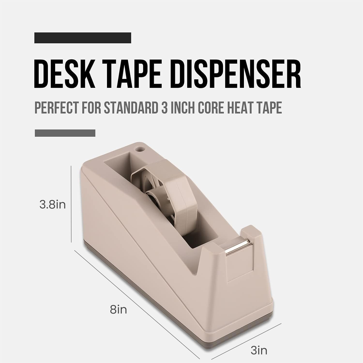 Desktop Tape Dispenser Holder with Large 3 inch Core for Masking, Heat Transfer, Painters, Freezer, Kitchen Tape