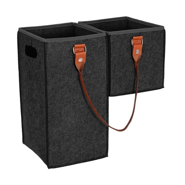Cesta para ordenar escaleras, en forma de L, de fieltro, plegable, lavable Gris oscuro
