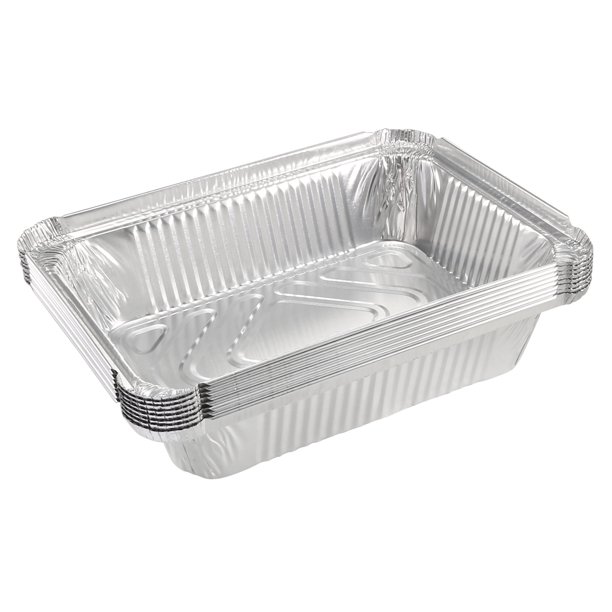 8.3" x 6.3" Aluminio Papel Sartenes, 37oz Desechables Bandejas Contenedores para Cocina Asar Hornear Cocinar 8uds