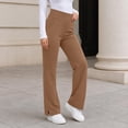 thumbnail image 5 of MOONDU Women's Fleece Lined Flare Leggings with Pockets High Waisted Thermal Warm Bootcut Yoga Pants Winter Casual Trousers 8 Colors S-XXL, 5 of 9