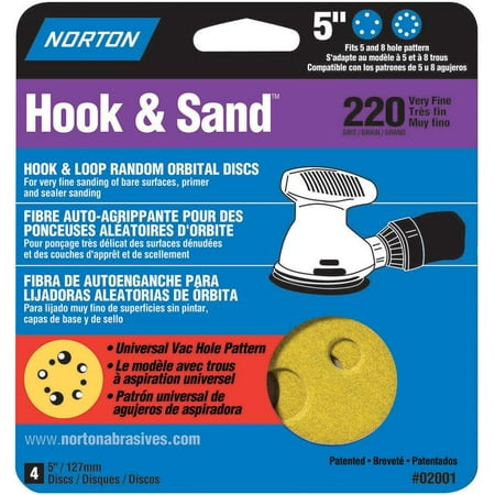 

Norton Hook and Sand Coated Sanding Disc 5 in 220 Grit